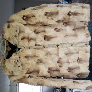 Vintage Real Fur Leather Coat